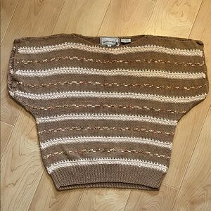 Stylish Brown and Cream Striped Sweater
